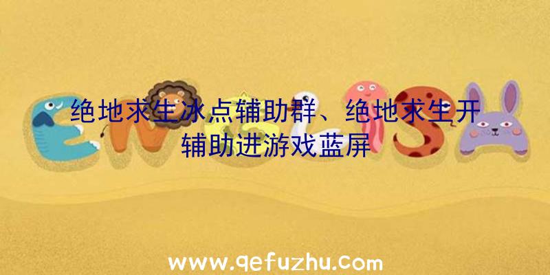 绝地求生冰点辅助群、绝地求生开辅助进游戏蓝屏