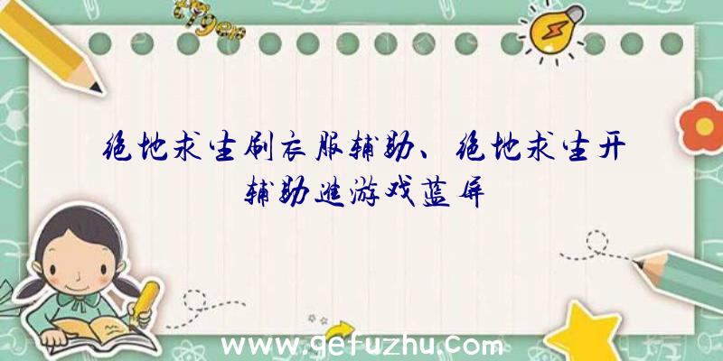 绝地求生刷衣服辅助、绝地求生开辅助进游戏蓝屏