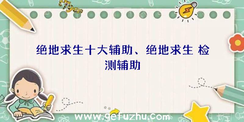 绝地求生十大辅助、绝地求生