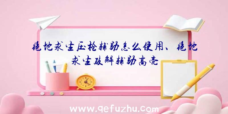 绝地求生压枪辅助怎么使用、绝地求生破解辅助高亮