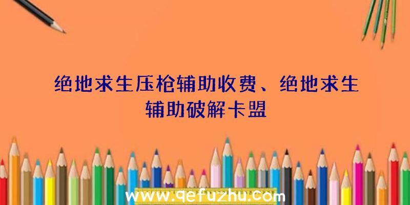 绝地求生压枪辅助收费、绝地求生辅助破解卡盟