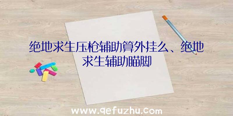 绝地求生压枪辅助算外挂么、绝地求生辅助瞄脚