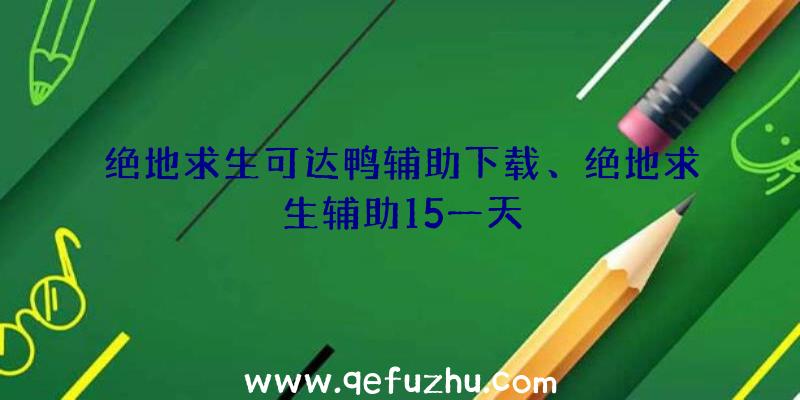 绝地求生可达鸭辅助下载、绝地求生辅助15一天