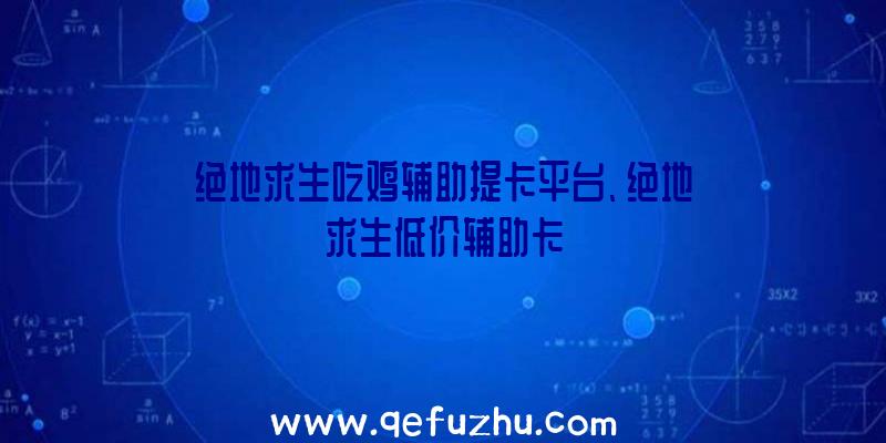 绝地求生吃鸡辅助提卡平台、绝地求生低价辅助卡