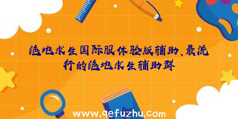 绝地求生国际服体验版辅助、最流行的绝地求生辅助群