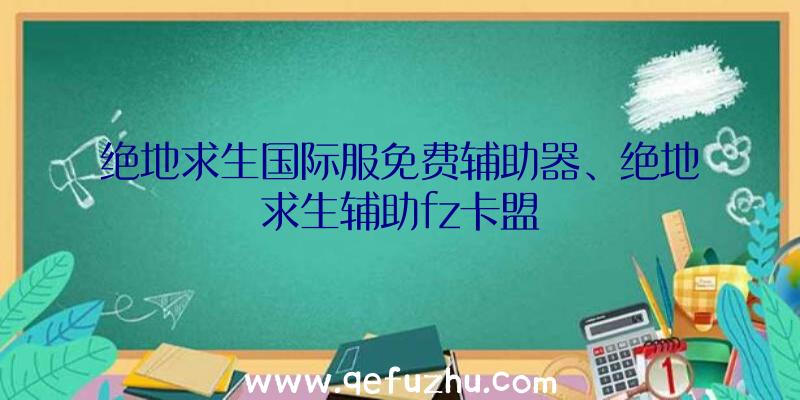 绝地求生国际服免费辅助器、绝地求生辅助fz卡盟