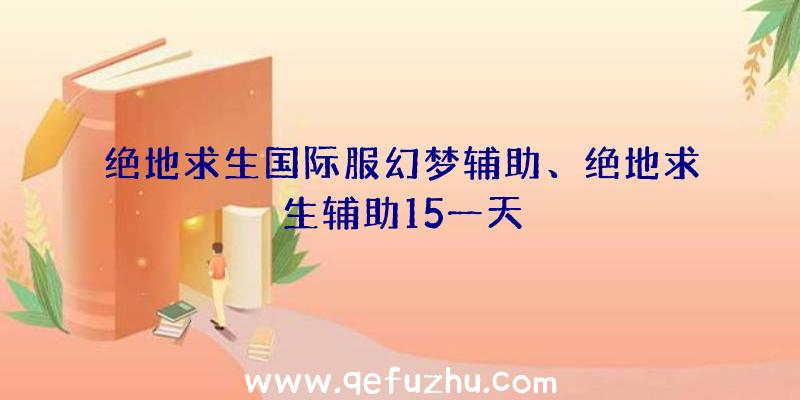 绝地求生国际服幻梦辅助、绝地求生辅助15一天