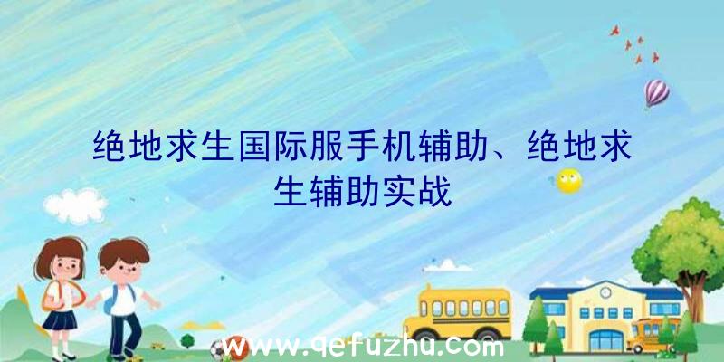 绝地求生国际服手机辅助、绝地求生辅助实战