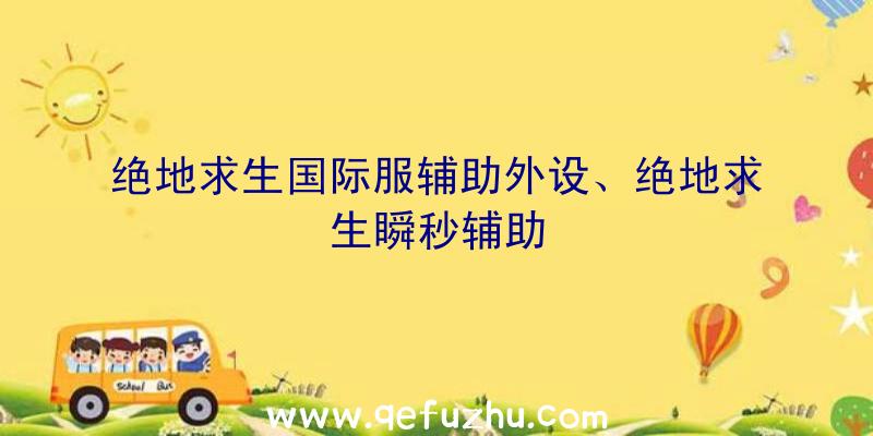 绝地求生国际服辅助外设、绝地求生瞬秒辅助