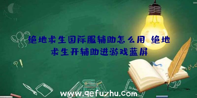 绝地求生国际服辅助怎么用、绝地求生开辅助进游戏蓝屏