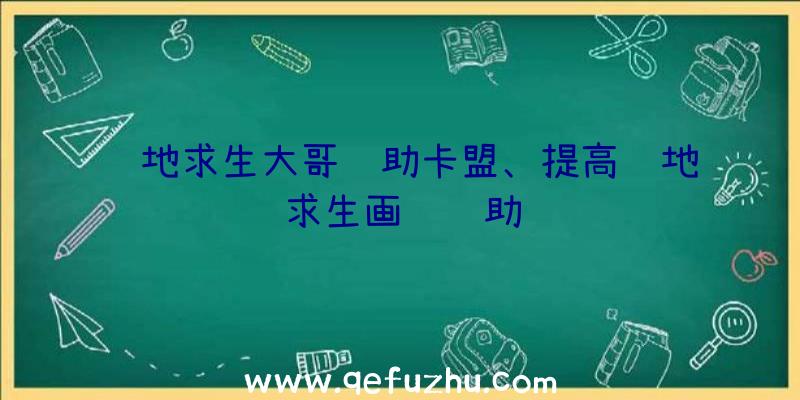 绝地求生大哥辅助卡盟、提高绝地求生画质辅助