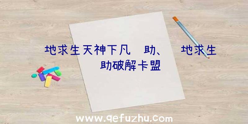 绝地求生天神下凡辅助、绝地求生辅助破解卡盟