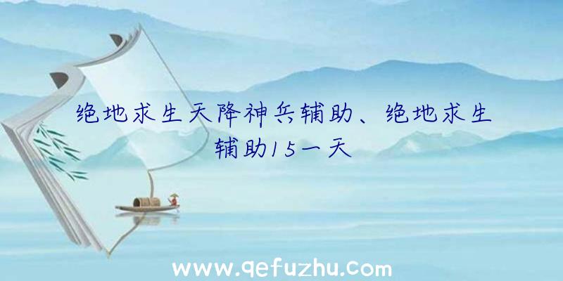 绝地求生天降神兵辅助、绝地求生辅助15一天