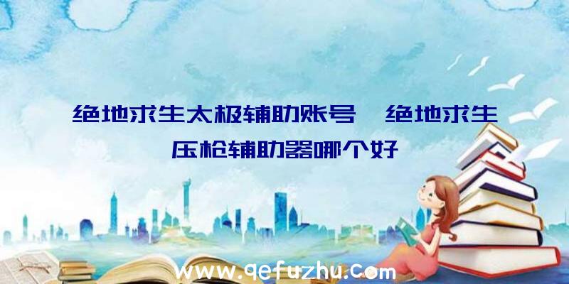 绝地求生太极辅助账号、绝地求生压枪辅助器哪个好