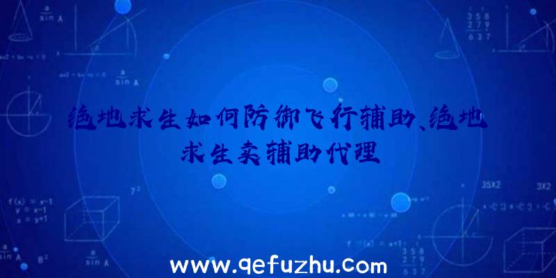 绝地求生如何防御飞行辅助、绝地求生卖辅助代理