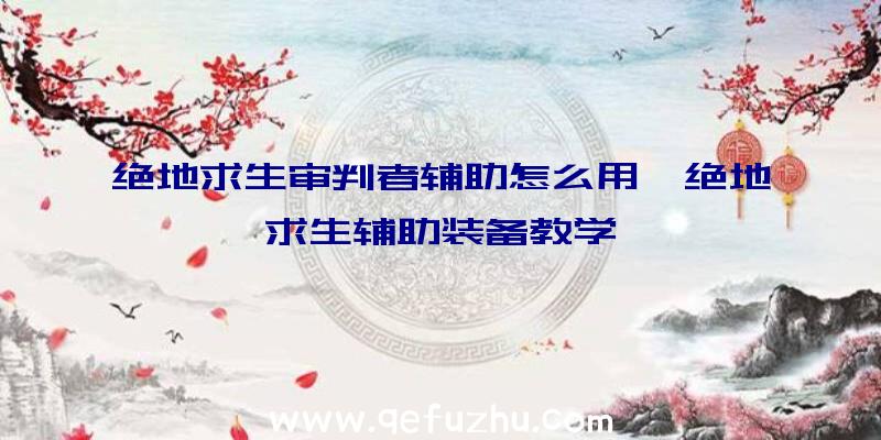 绝地求生审判者辅助怎么用、绝地求生辅助装备教学