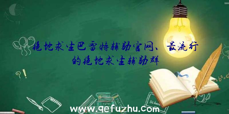 绝地求生巴雷特辅助官网、最流行的绝地求生辅助群