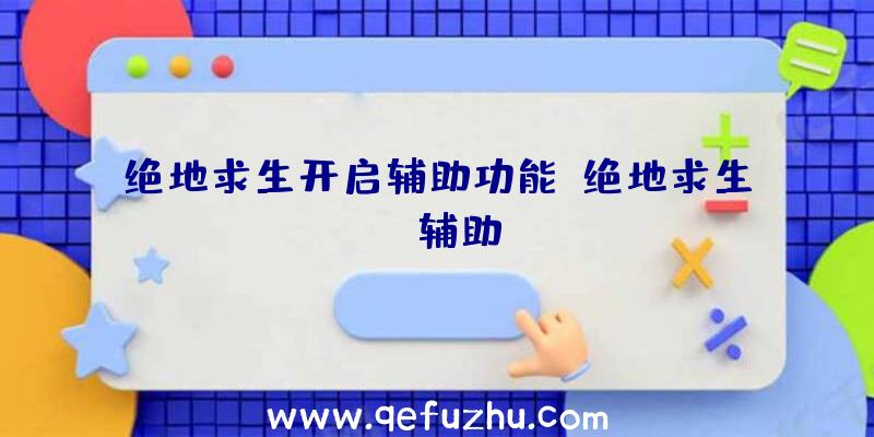 绝地求生开启辅助功能、绝地求生wk辅助