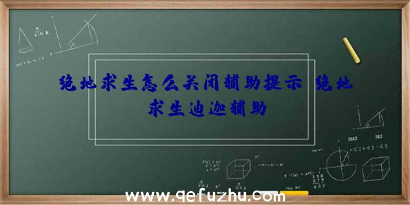 绝地求生怎么关闭辅助提示、绝地求生迪迦辅助