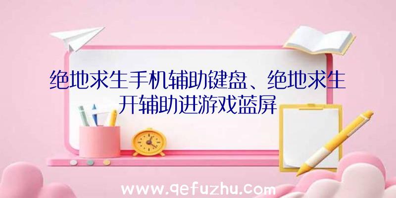 绝地求生手机辅助键盘、绝地求生开辅助进游戏蓝屏