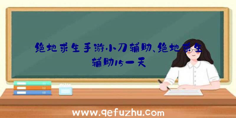 绝地求生手游小刀辅助、绝地求生辅助15一天