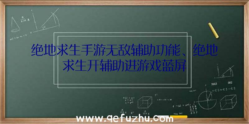 绝地求生手游无敌辅助功能、绝地求生开辅助进游戏蓝屏