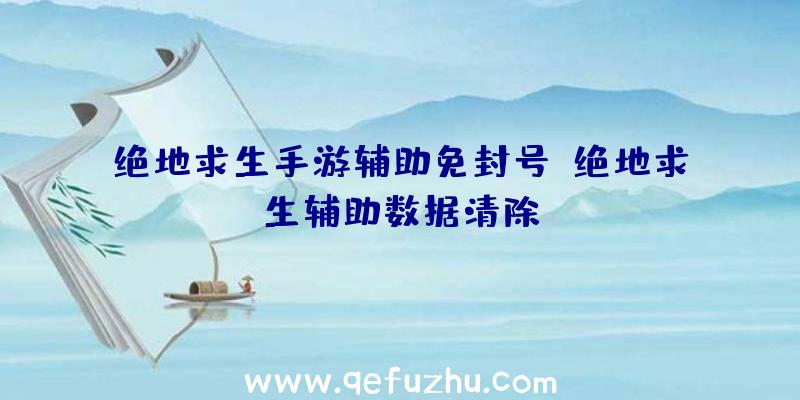 绝地求生手游辅助免封号、绝地求生辅助数据清除