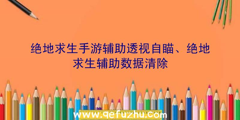 绝地求生手游辅助透视自瞄、绝地求生辅助数据清除