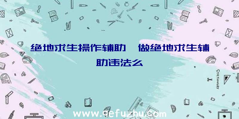 绝地求生操作辅助、做绝地求生辅助违法么