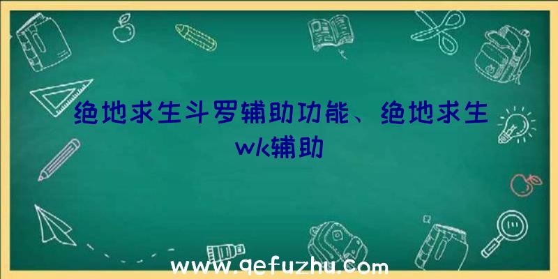 绝地求生斗罗辅助功能、绝地求生wk辅助