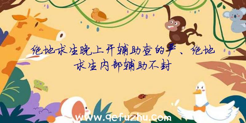 绝地求生晚上开辅助查的严、绝地求生内部辅助不封