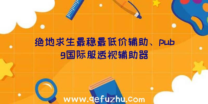 绝地求生最稳最低价辅助、pubg国际服透视辅助器