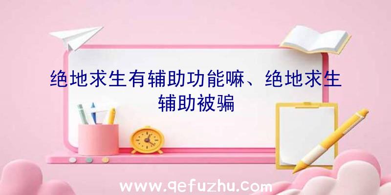 绝地求生有辅助功能嘛、绝地求生辅助被骗