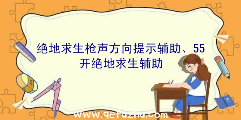 绝地求生枪声方向提示辅助、55开绝地求生辅助