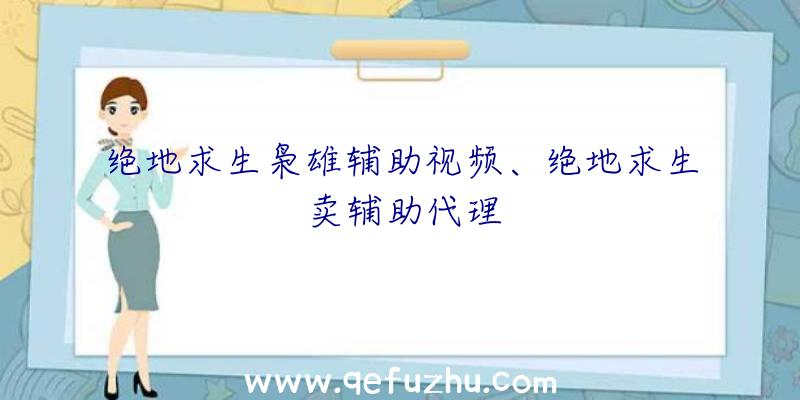 绝地求生枭雄辅助视频、绝地求生卖辅助代理