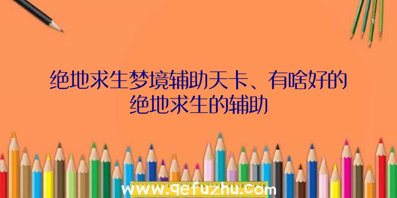 绝地求生梦境辅助天卡、有啥好的绝地求生的辅助