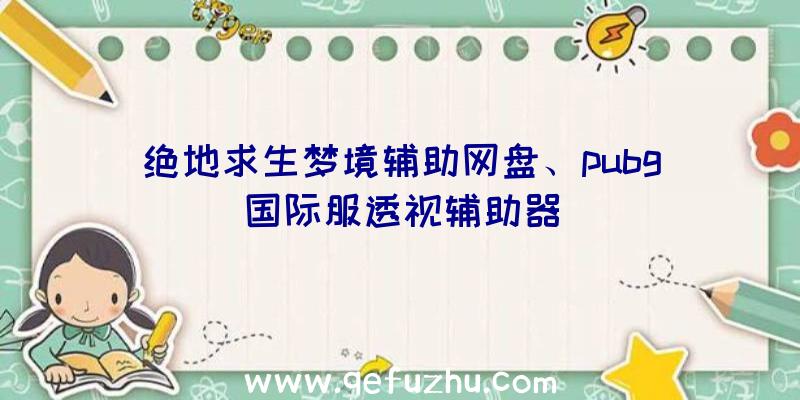 绝地求生梦境辅助网盘、pubg国际服透视辅助器