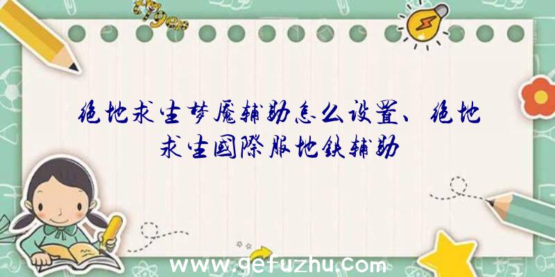 绝地求生梦魇辅助怎么设置、绝地求生国际服地铁辅助