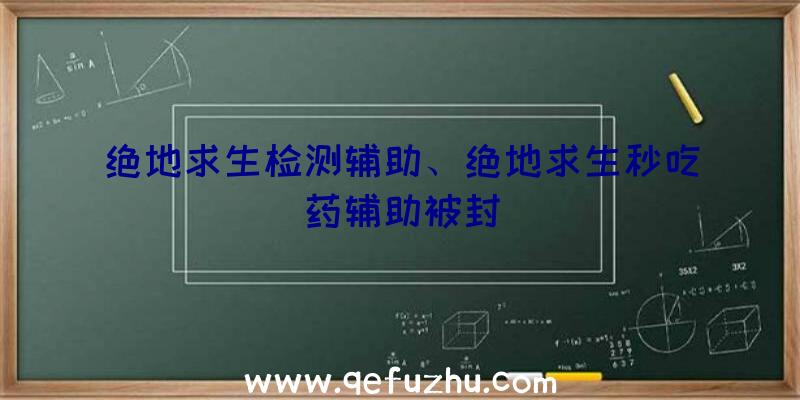 绝地求生检测辅助、绝地求生秒吃药辅助被封