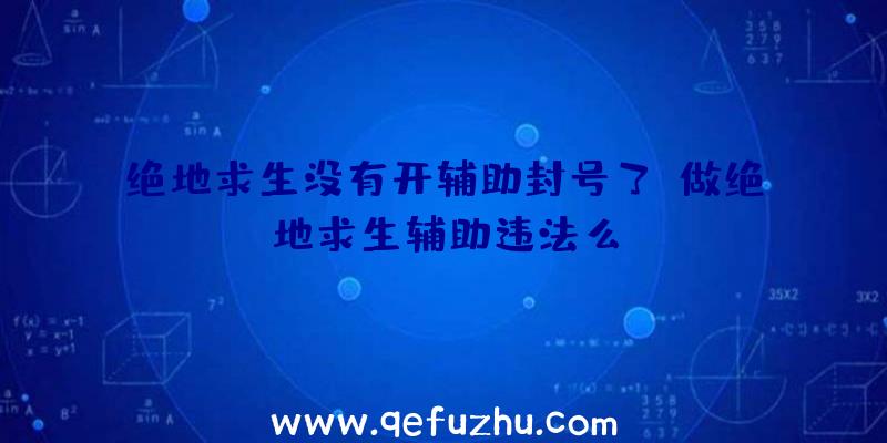 绝地求生没有开辅助封号了、做绝地求生辅助违法么