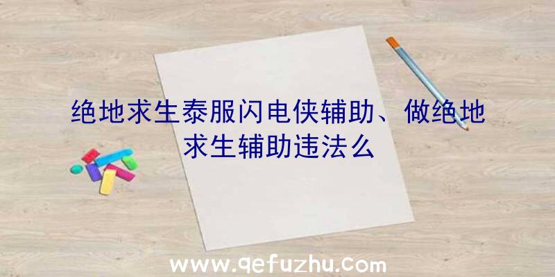 绝地求生泰服闪电侠辅助、做绝地求生辅助违法么