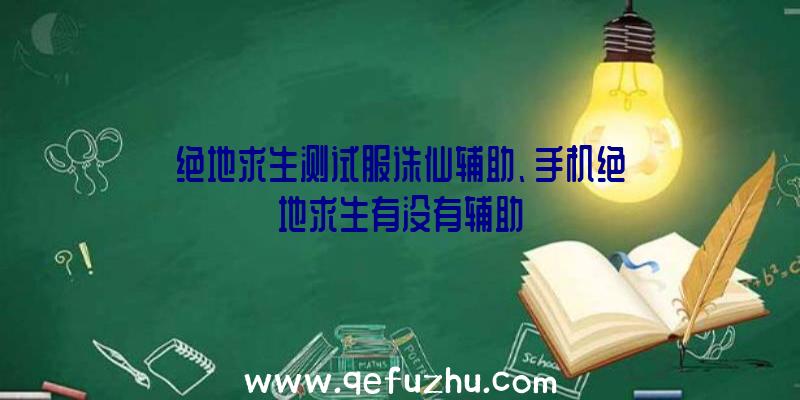 绝地求生测试服诛仙辅助、手机绝地求生有没有辅助