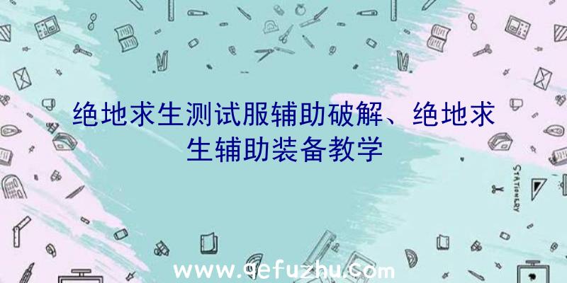 绝地求生测试服辅助破解、绝地求生辅助装备教学