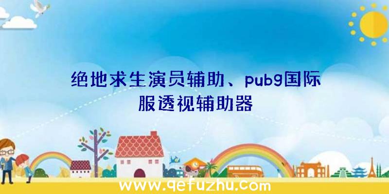 绝地求生演员辅助、pubg国际服透视辅助器