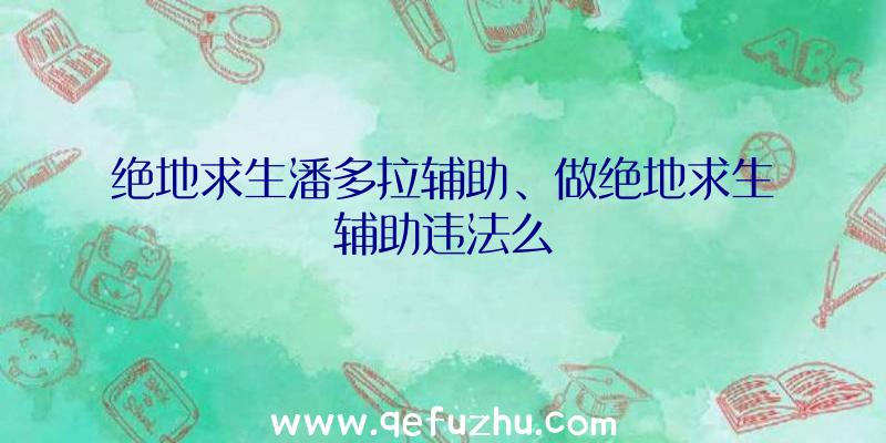 绝地求生潘多拉辅助、做绝地求生辅助违法么