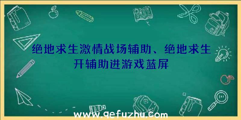 绝地求生激情战场辅助、绝地求生开辅助进游戏蓝屏