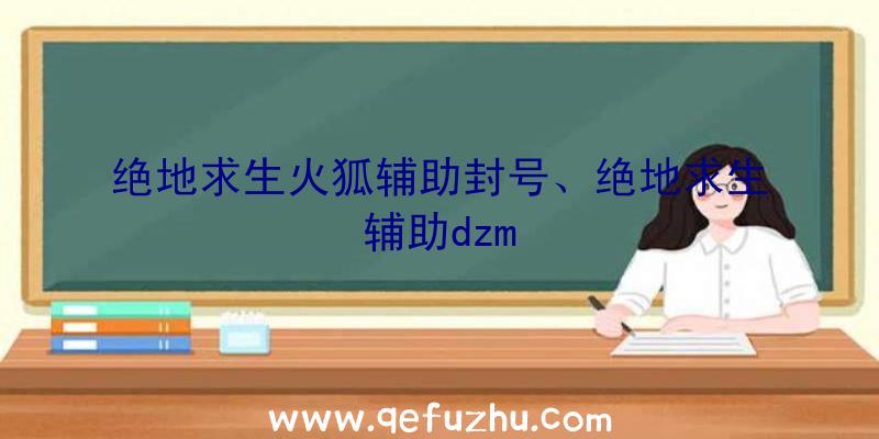 绝地求生火狐辅助封号、绝地求生辅助dzm