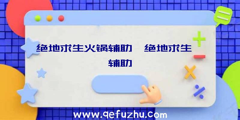 绝地求生火锅辅助、绝地求生迪迦辅助