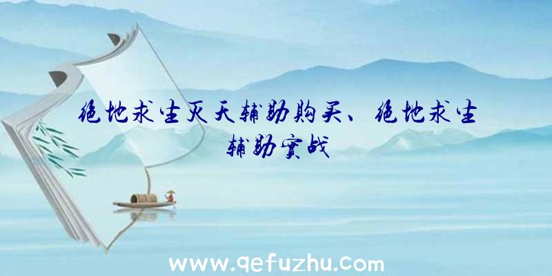 绝地求生灭天辅助购买、绝地求生辅助实战