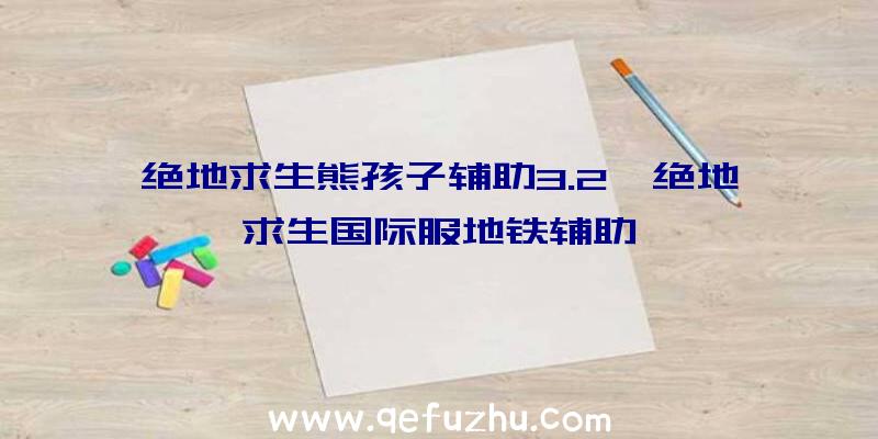 绝地求生熊孩子辅助3.2、绝地求生国际服地铁辅助